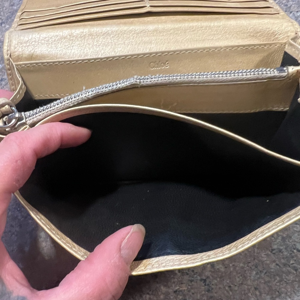 Chloe Metallic Gold Wallet - Picture 9 of 13